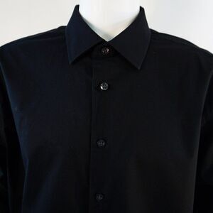 Goodfellow & Co Mens Dress Shirt XL 17-17.5 Black Standard Fit Button Up
